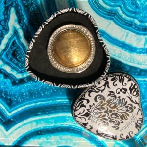 Bold boss Brighton ring. Two tone with CZ stones. Size 6